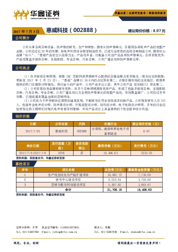 新股询价报告