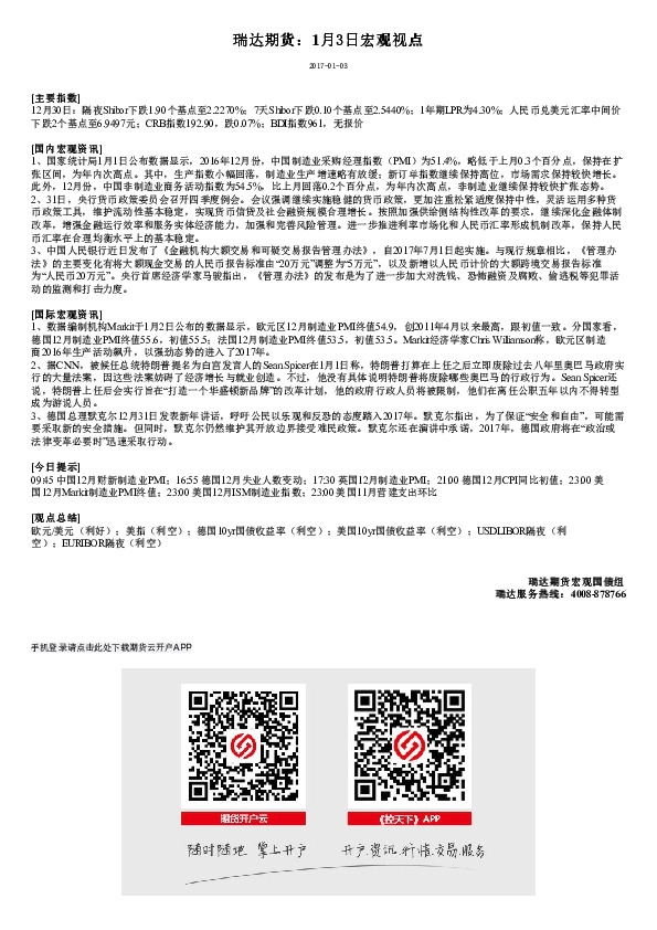 1月3日宏观视点