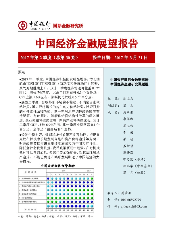 中国经济金融展望报告