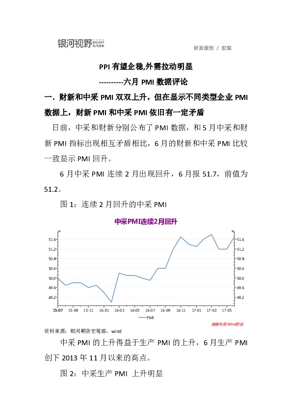 六月PMI 数据评论:PPI有望企稳,外需拉动明显