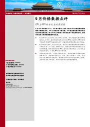 6月价格数据点评：CPI与PPI的分化与政策选择