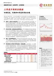 三季度中国经济数据：如期筑底，仍期待四季度阶段性企稳