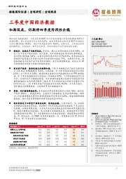 三季度中国经济数据:如期筑底,仍期待四季度阶段性企稳