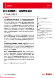 12月金融数据点评：社融总量向好，结构持续优化