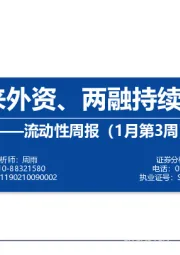 流动性周报（1月第3周）：年初以来外资、两融持续大幅流入