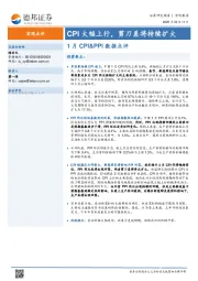 1月CPI&PPI数据点评：CPI大幅上行，剪刀差将持续扩大