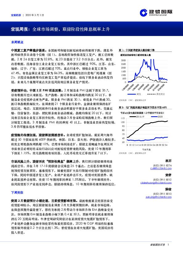 宏观周报：全球市场调整，联储阶段性降息概率上升