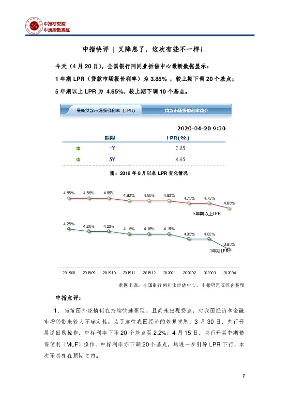 中指快评:又降息了,这次有些不一样!