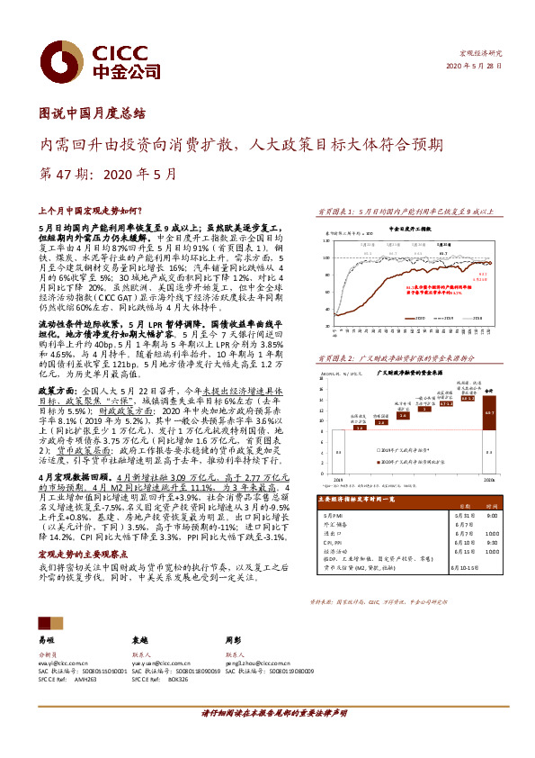 图说中国月度总结：内需回升由投资向消费扩散，人大政策目标大体符合预期