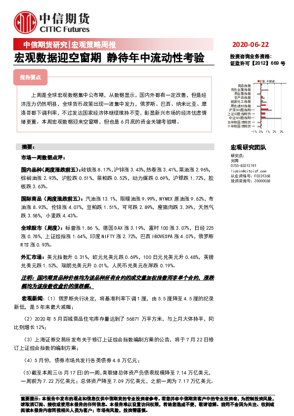 宏观策略周报：宏观数据迎空窗期 静待年中流动性考验