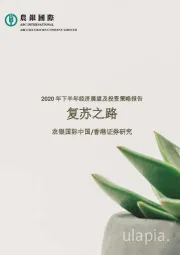 2020年下半年经济展望及投资策略报告：复苏之路