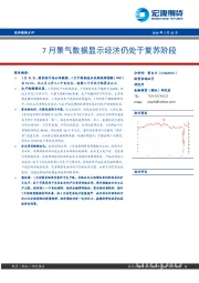 经济数据点评：7月景气数据显示经济仍处于复苏阶段