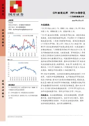 7月物价数据点评：CPI继续反弹 PPI如期修复