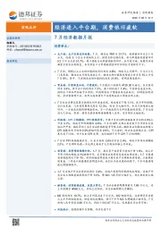 7月经济数据月报：经济进入平台期，消费依旧疲软