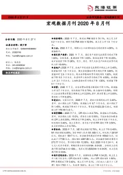 宏观数据月刊2020年8月刊