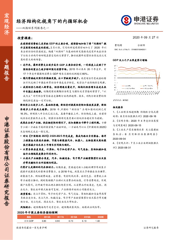 双循环系列报告之一：经济结构化视角下的内循环机会