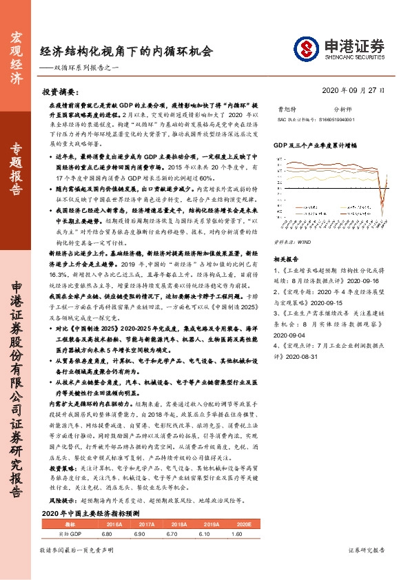 双循环系列报告之一：经济结构化视角下的内循环机会