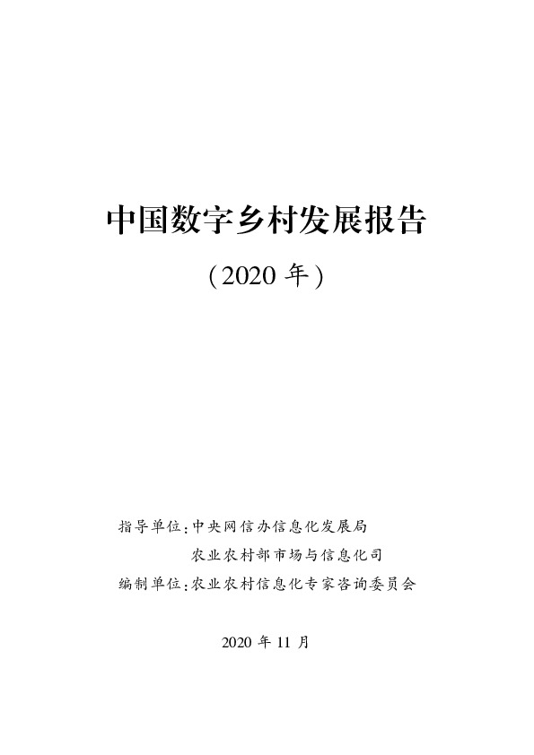 中国数字乡村发展报告（2020年）