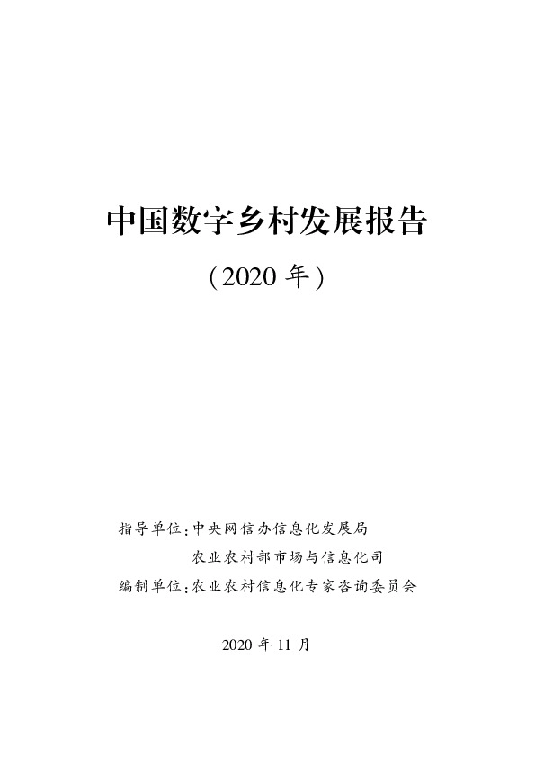 中国数字乡村发展报告（2020年）