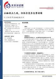 11月份货币金融数据点评：社融拐点已现，但经济复苏态势持续