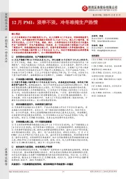 12月PMI：淡季不淡，冷冬难掩生产热情