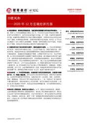 2020年12月宏观经济月报：日暖风和