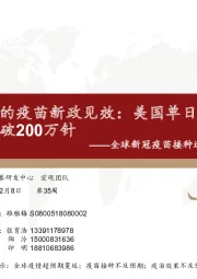 全球新冠疫苗接种进展周度追踪：拜登的疫苗新政见效：美国单日疫苗接种突破200万针