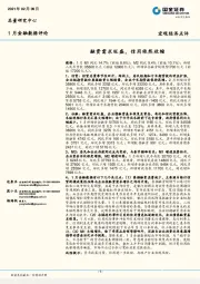 1月金融数据评论：融资需求旺盛，信用依然收缩