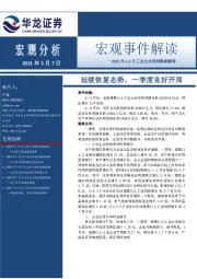 2021年1-3月工业企业利润数据解读:延续恢复态势,一季度良好开局