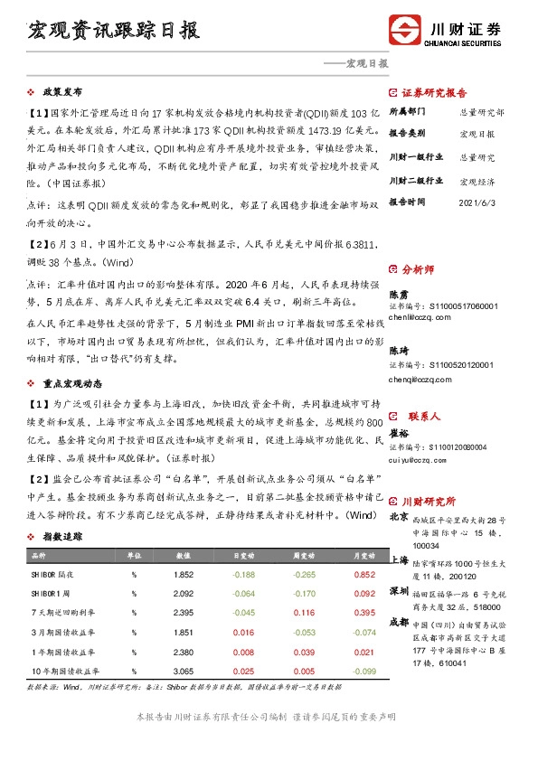 宏观日报：宏观资讯跟踪日报