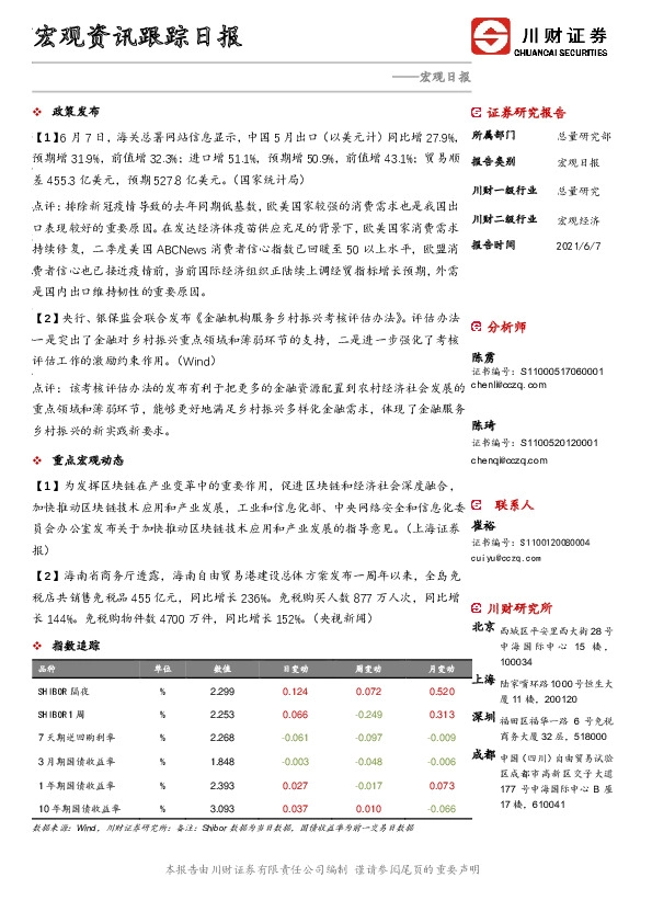宏观日报：宏观资讯跟踪日报