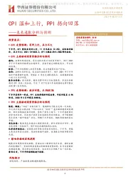 未来通胀分析与预测：CPI温和上行，PPI拐向回落