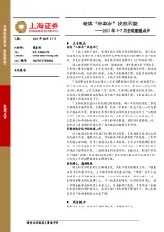 2021年1-7月宏观数据点评：经济“半杯水”状态不变