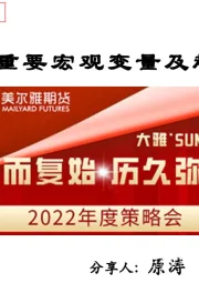 2022年重要宏观变量及趋势预测