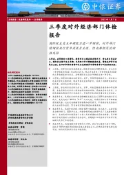 三季度对外经济部门体检报告：国际收支自主平衡能力进一步增强，对外部门稳增强央行货币政策自主性，但也要防范流动性风险