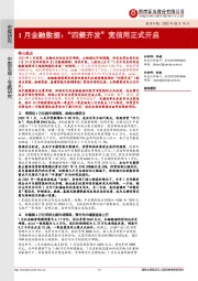 1月金融数据：“四箭齐发”宽信用正式开启