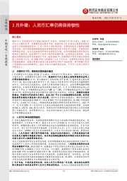 2月外储：人民币汇率仍将保持韧性