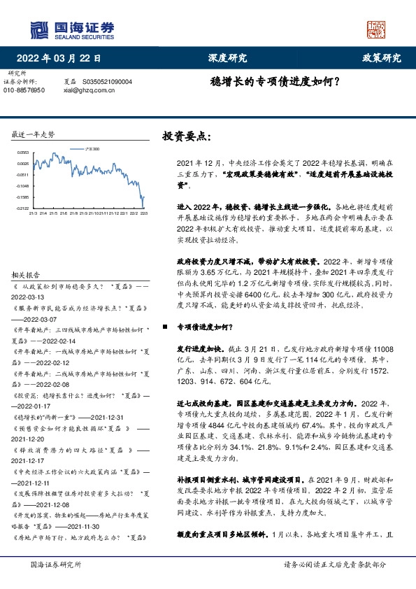 深度研究：稳增长的专项债进度如何？