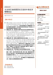 宏观经济点评：从全球石油供需变化引发的中美经济蝴蝶效应