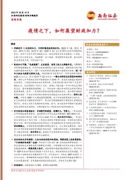 宏观专题：疫情之下，如何展望财政加力？