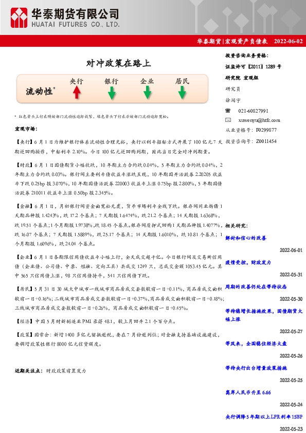 宏观资产负债表：对冲政策在路上