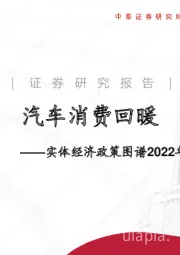 实体经济政策图谱2022年第24期：汽车消费回暖