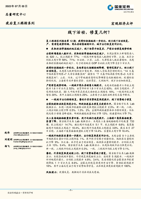 疫后复工跟踪系列：线下活动，修复几何？