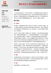 宏观月报：密切关注8月开始的风险释放窗口
