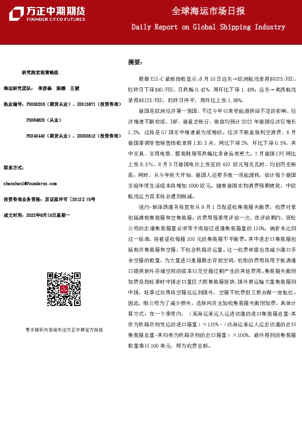 全球海运市场日报