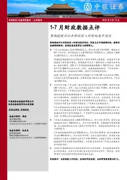 1-7月财政数据点评：留抵退税对公共财政收入的影响逐步淡化