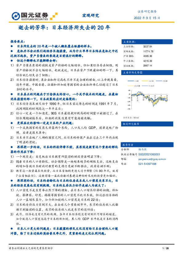 逝去的芳华：日本经济所失去的20年