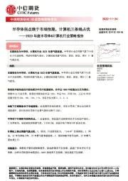 2023年度半导体&计算机行业策略报告：半导体拐点晚于市场预期，计算机三条线占优