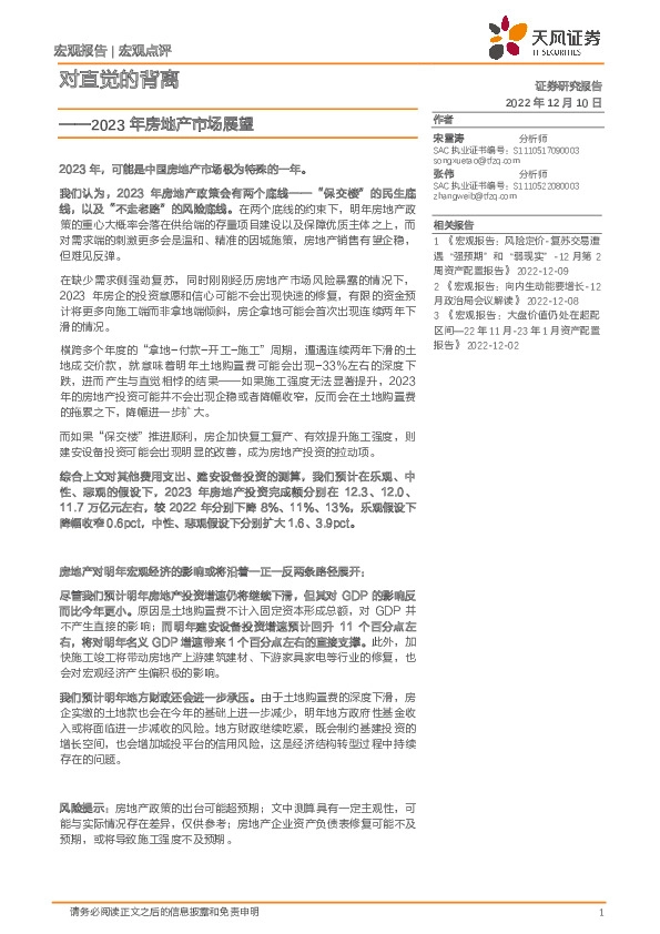 2023年房地产市场展望：对直觉的背离