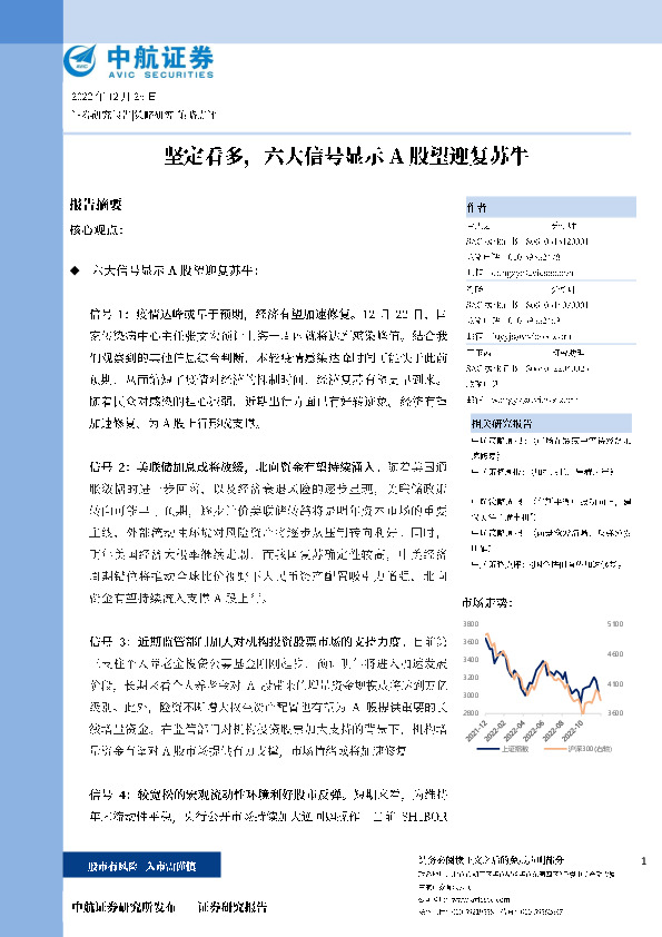 坚定看多，六大信号显示A股望迎复苏牛